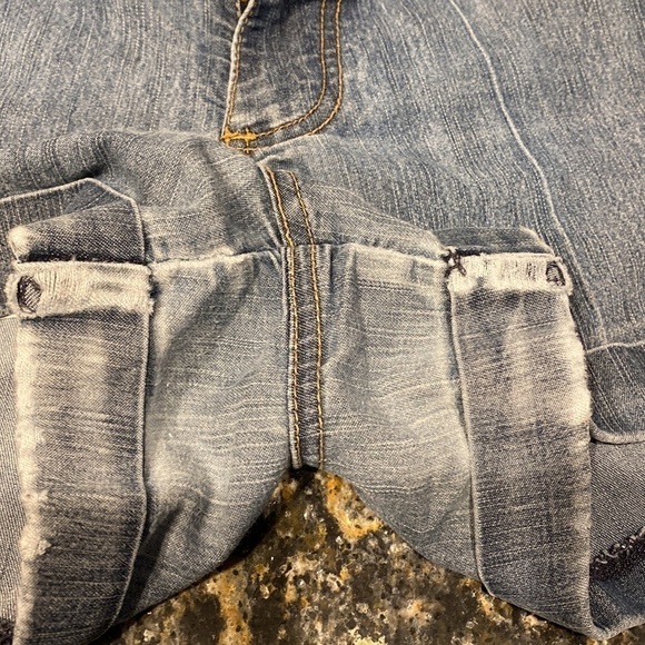 L juniors Tyte casual solid blue stretch regular size jean shorts size 13 - Picture 5 of 5